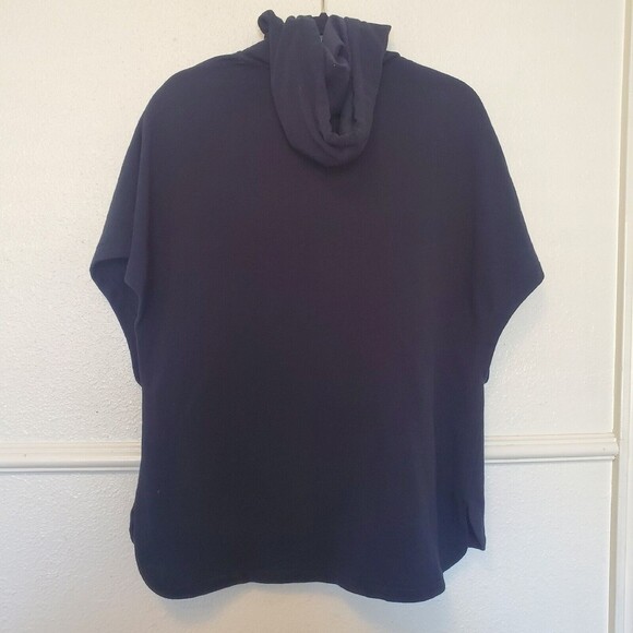 J. Crew Sleeveless Hoodie Top Oversize Black Womens Cott Wool SzXXS-XS Fits S-M - Picture 7 of 16